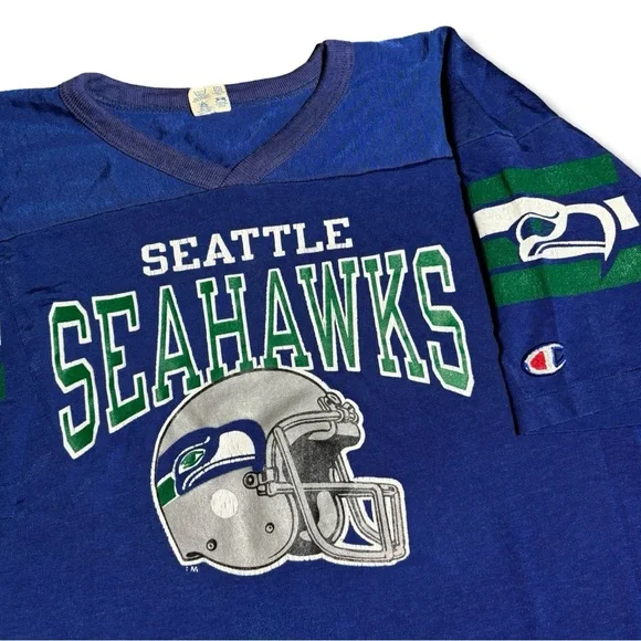 Vintage 80s Champion Seattle SeaHawks Football Jersey - Picture 2 of 5